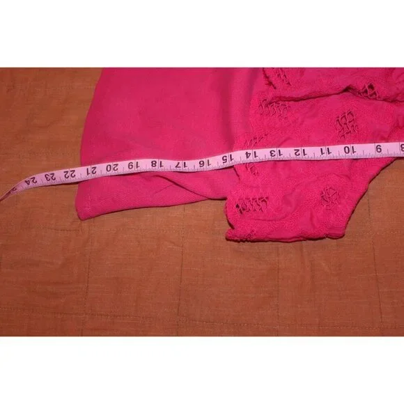 Anthpologie Fuchsia Lace Halter Cami Top With Strappy Back Design Size Small - Picture 7 of 9